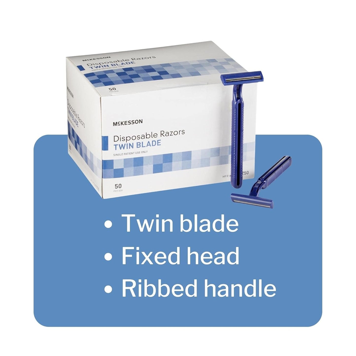 Personal-Razor-McKesson-Single-Edge-Twin-Blade-Non-Sterile-Disposable