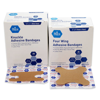 Adhesive Bandages Fabric Knuckle 1.5" x 3" Sterile 24/100/cs