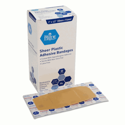 Adhesive Bandages Plastic X-Lg 2"x4.5" Sterile 24/50/cs