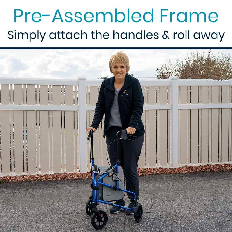 3 Wheel Walker Rollator - Lightweight Foldable Walking Transport 