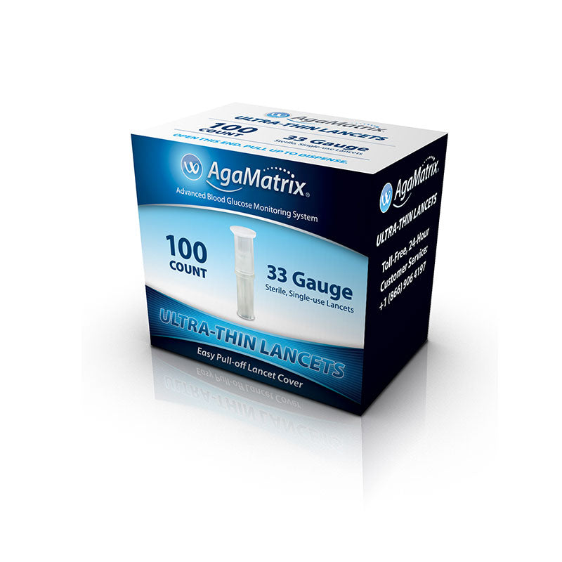 AgaMatrix Pull Top Lancets, 33 Gauge 100/Box