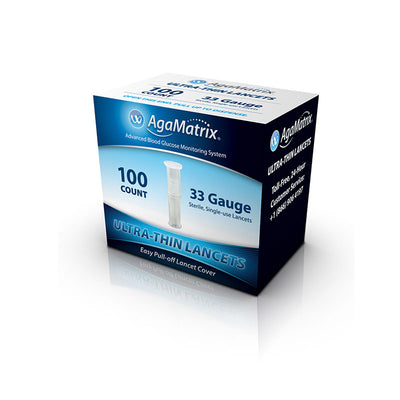 AgaMatrix Pull Top Lancets, 33 Gauge 100/Box