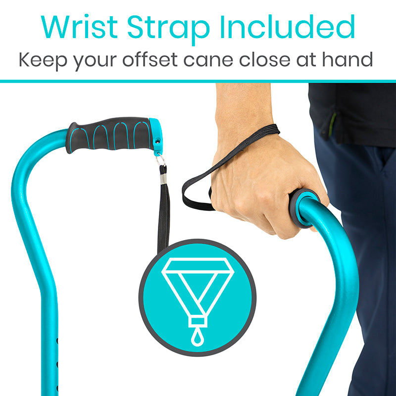 Folding Offset Cane | Wrist Strap Included