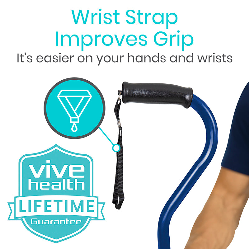 Offset Bariatric Cane | Wrist Strap Improves Grip