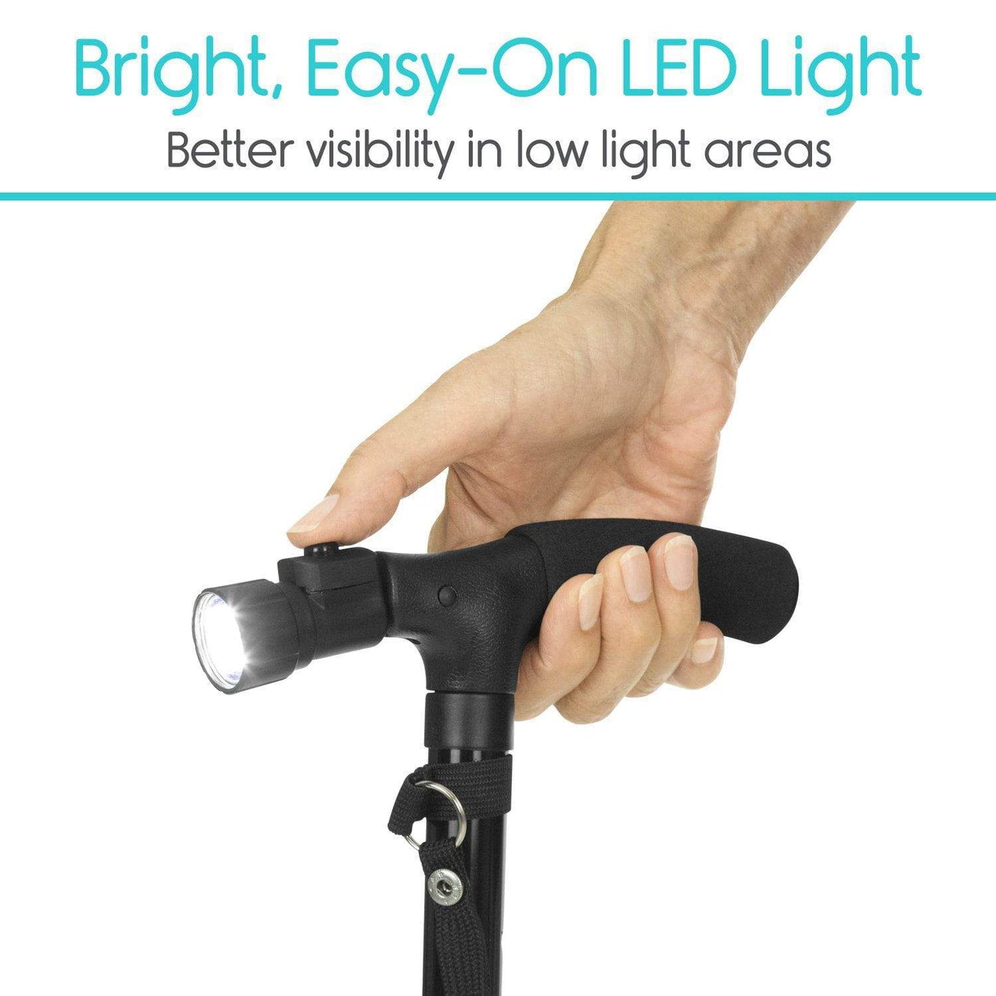 LED Folding Cane | Bright Easy-on LED Light