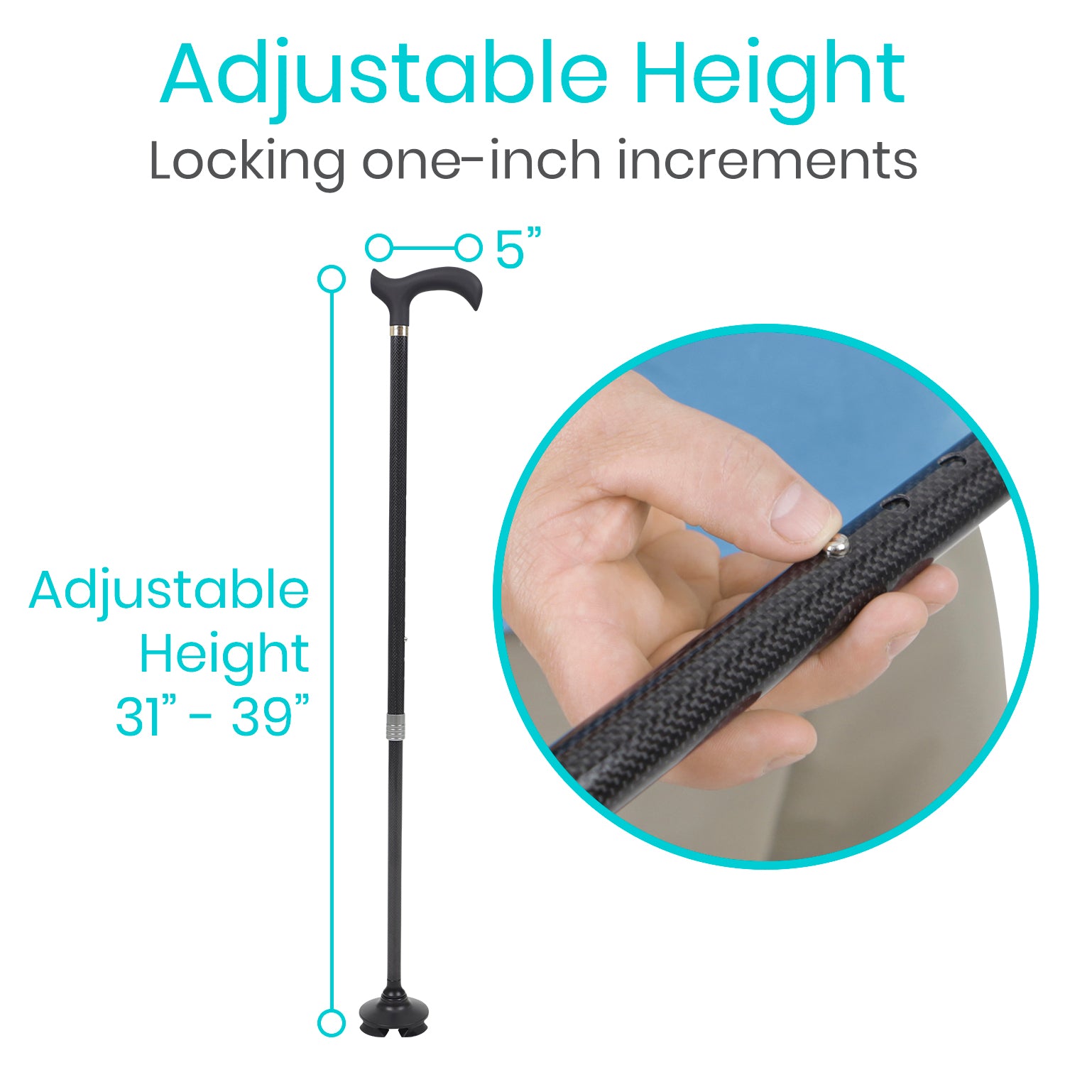 Carbon Fiber Standing Cane | Adjustable Height