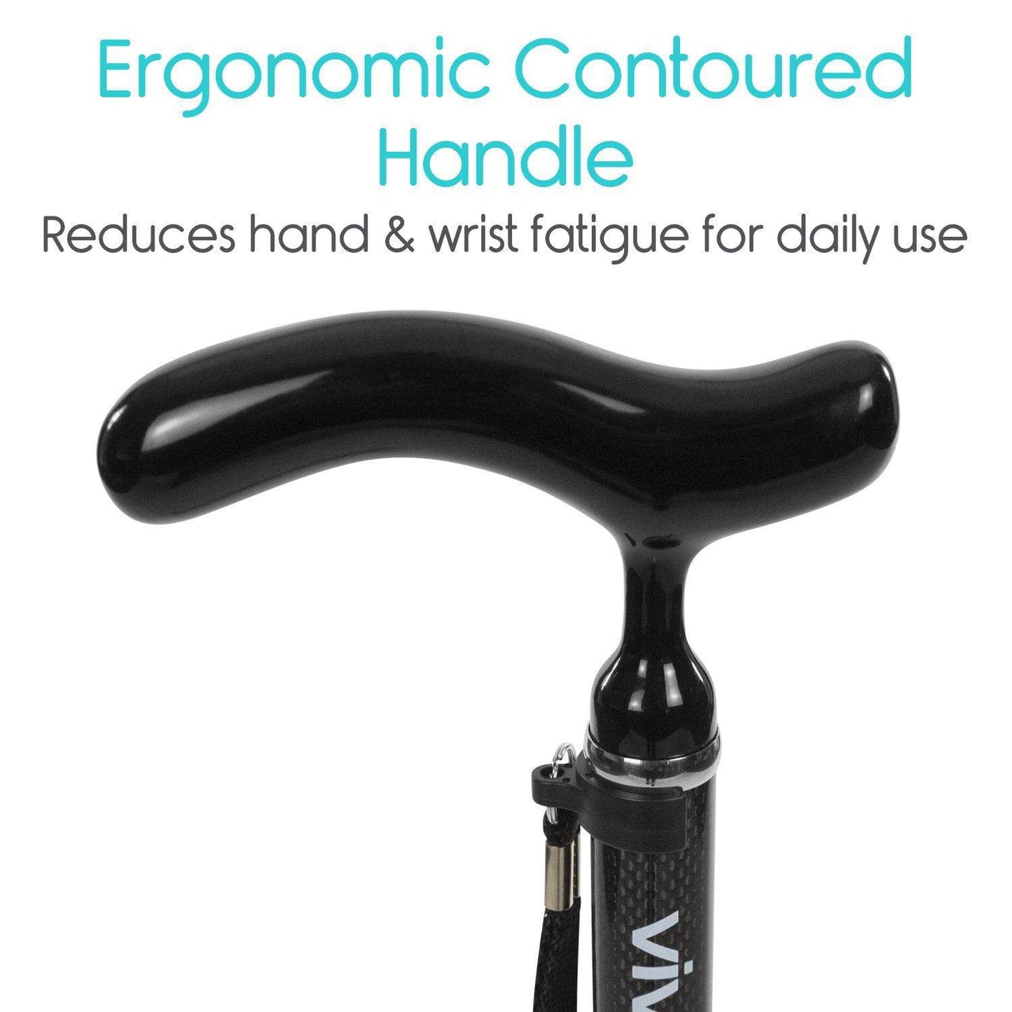  Carbon Fiber Quad Cane | Ergonomic Contoured Handle