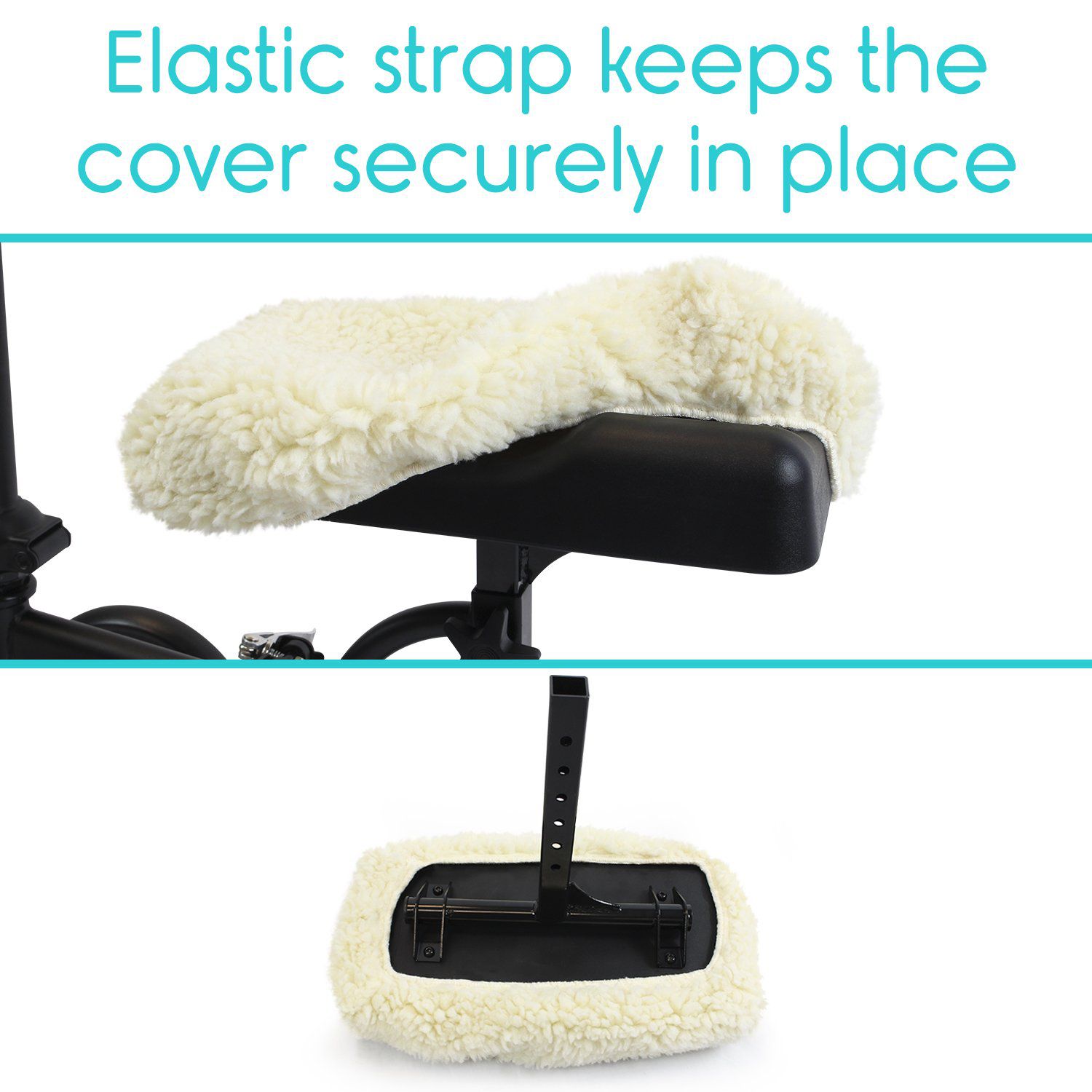 Knee Walker Pad | Elastic strap keeps the cover securely in place