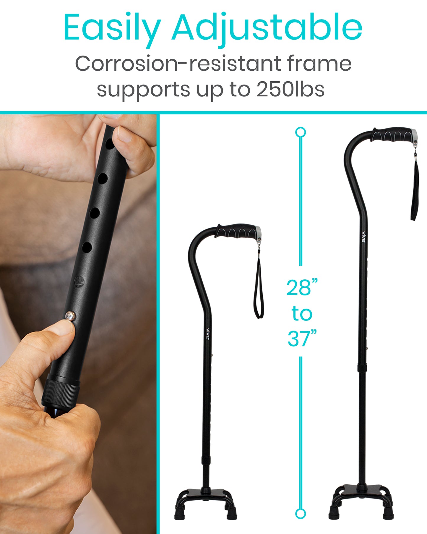 Quad Cane | Easily Adjustable