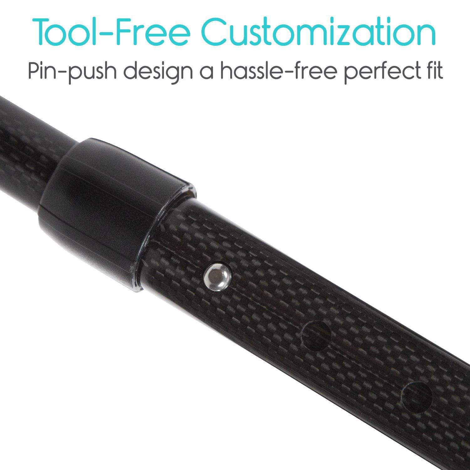  Carbon Fiber Quad Cane |  Tool-Free Customization