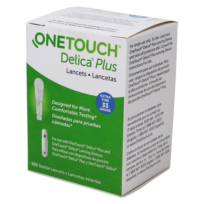 OneTouch Delica® Plus Lancets, 33g 100/Box