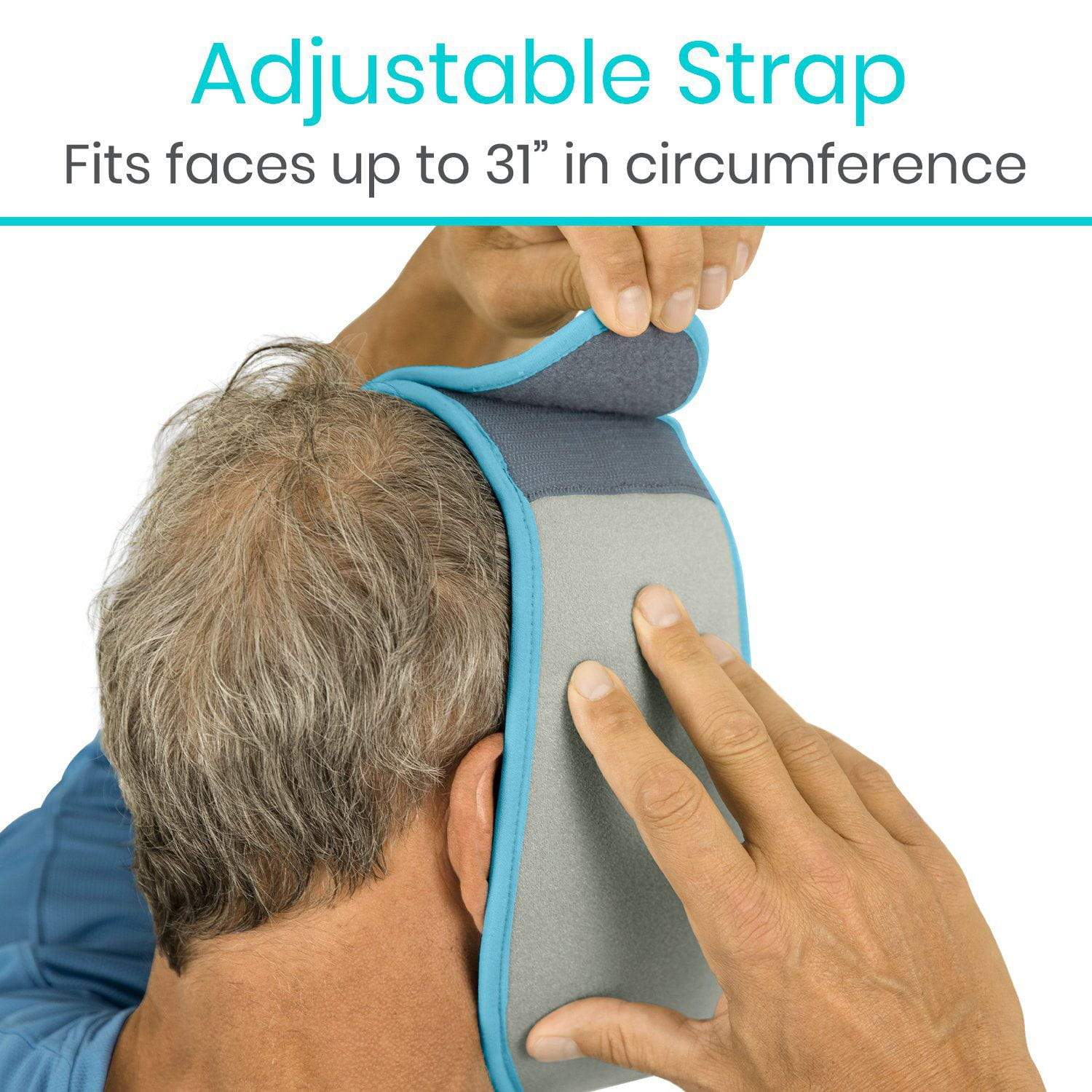 Adjustable Strap Fits faces up to 31" in circumference