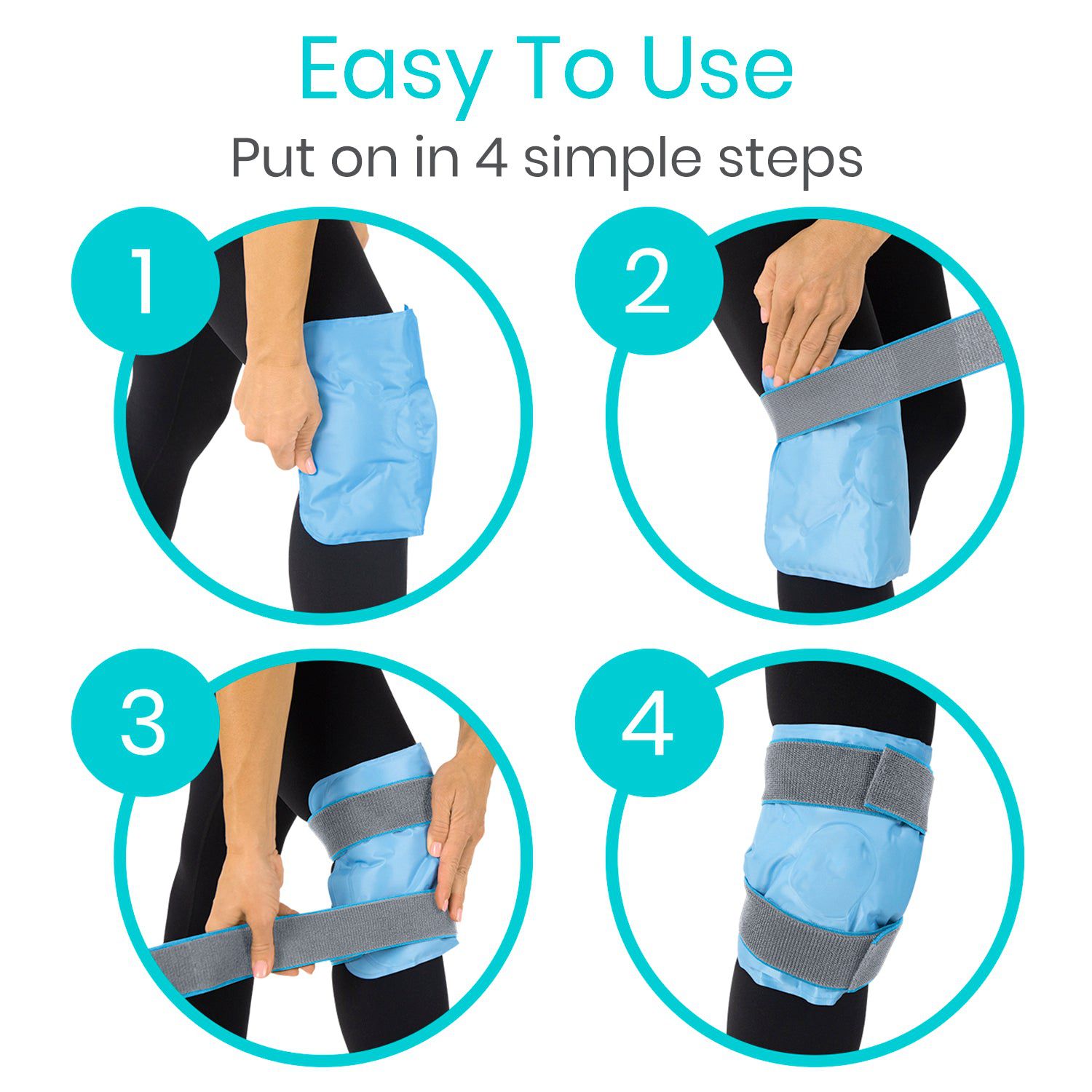 How to put on knee ice pack dual straps?