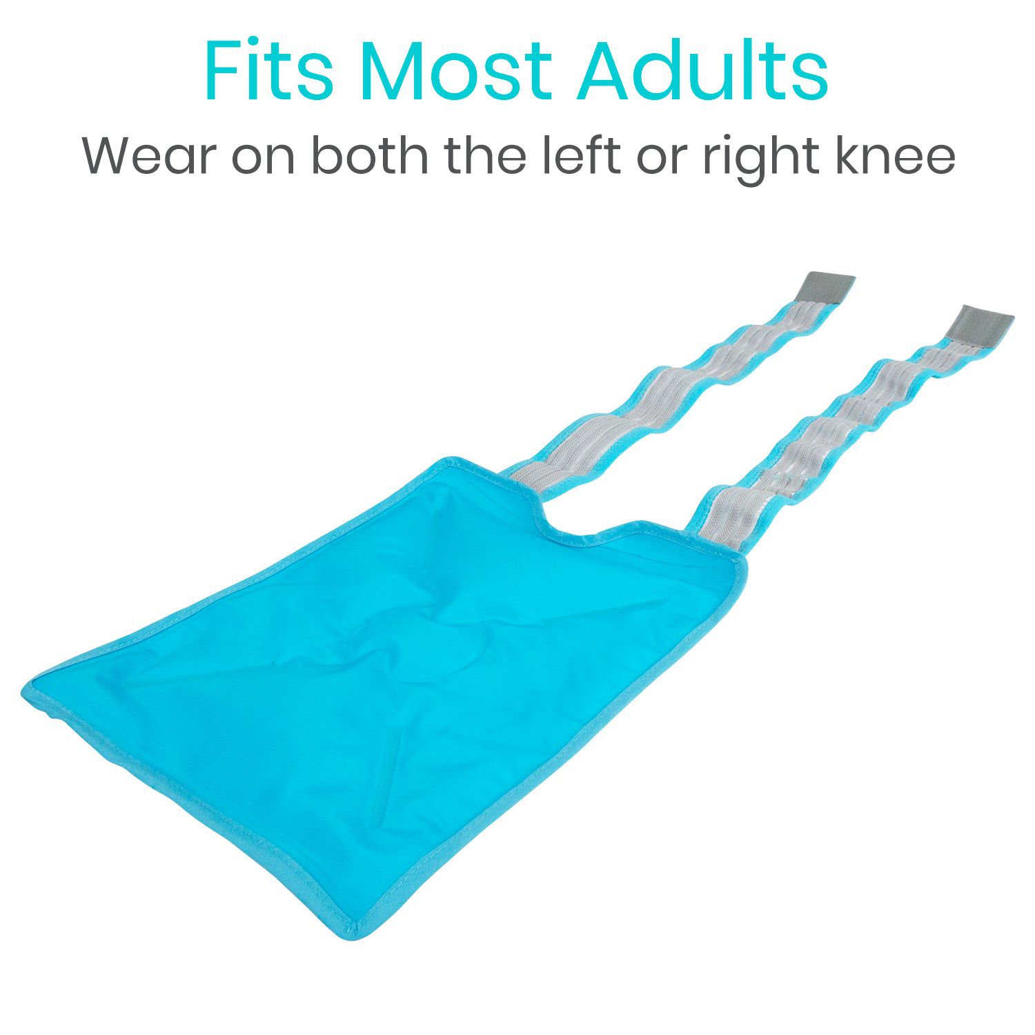 Knee Ice Pack is fit for most of the adults. Wear on both the left or right knee