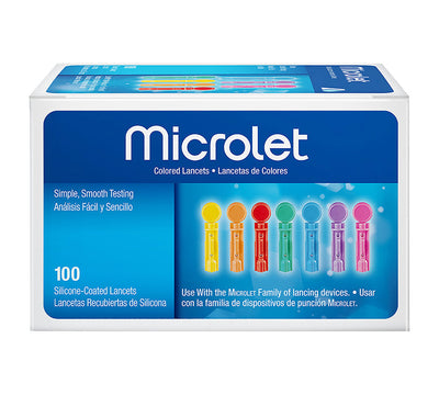 MICROLET Color Lancets, 28 Gauge 100/Box