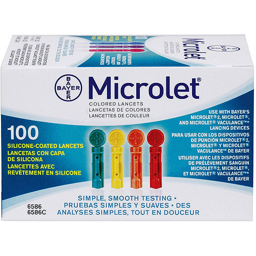 MICROLET Color Lancets, 28 Gauge 100/Box